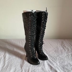 ALDO Knee-high Lace Boots Black Size 9 (EU 40)